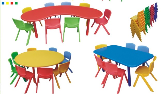 Kids Plastic/Wooden Table and Chairs/Daycare Furnitures