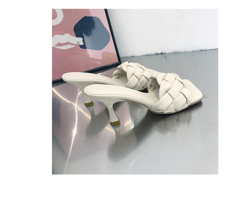 2021 Weaving Style Fashionable Girls Footwear Summer Sandals For ladies Slipper High-Heeled Sandals women slippers