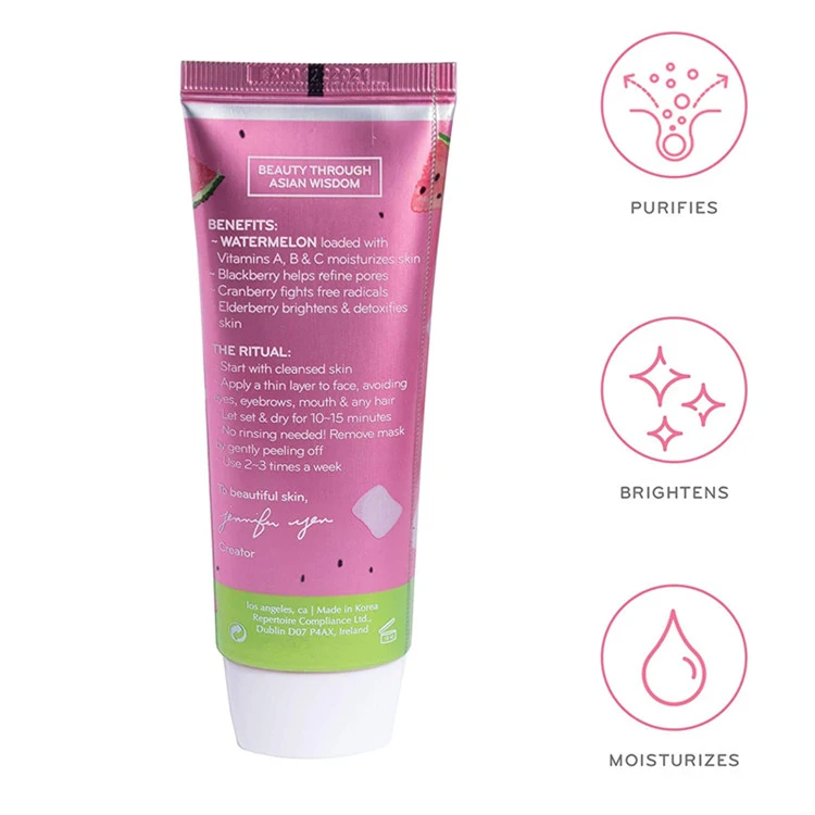 Private Label Watermelon Energizing Marshmallow Firming Brightening Peel off Mask