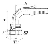 90 JIC Female 74 Cone Seat Hydraulic Fittings