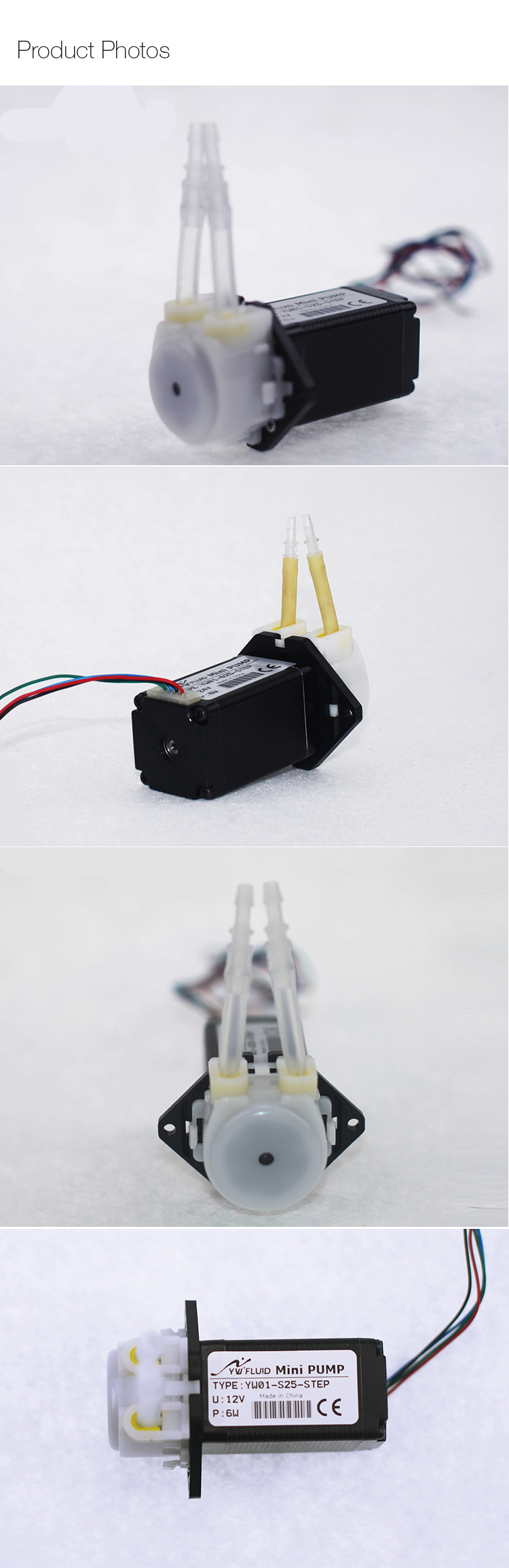 mini STEP waterproof stepper motor low pressure peristaltic dosing pump 12/24V