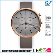 PVD rosegold stainless steel case chronograph with date multifunctions nickel free watch quartz