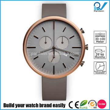 PVD rosegold stainless steel case chronograph with date multifunctions nickel free watch quartz