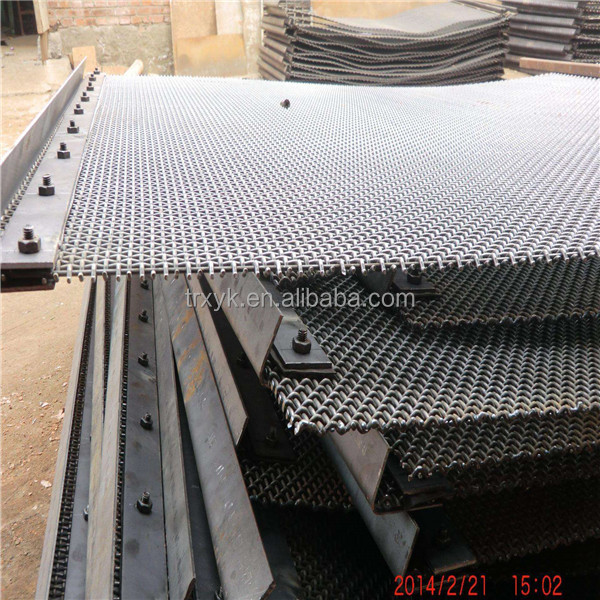 High tensile strength carbon steel crimped wire screens used for mining screening