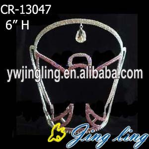 Pink Rhinestone Custom Angel Pageant Crowns