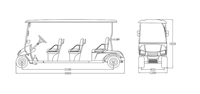 Zhongyi 24 6 8 Seater Electric Mini Utility Club Sponge Seat with Safety Belt Per Seat Golf Vehicle