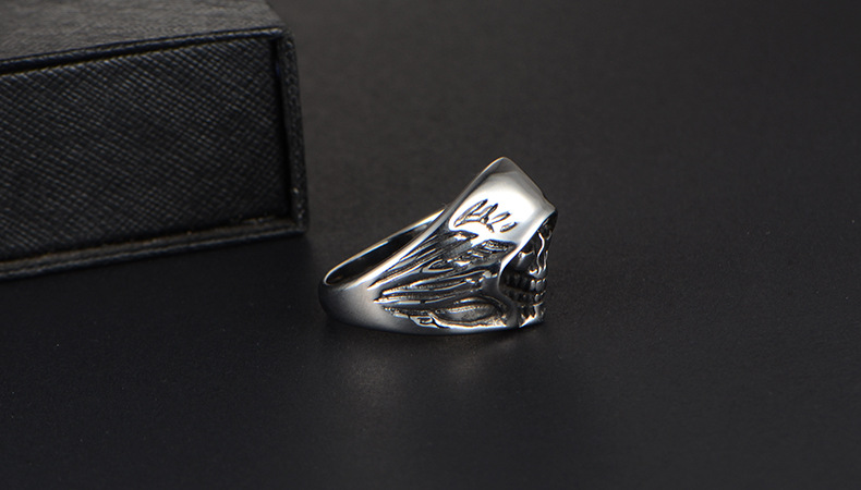 Latest Design Silver Plated Grim Reaper Ring