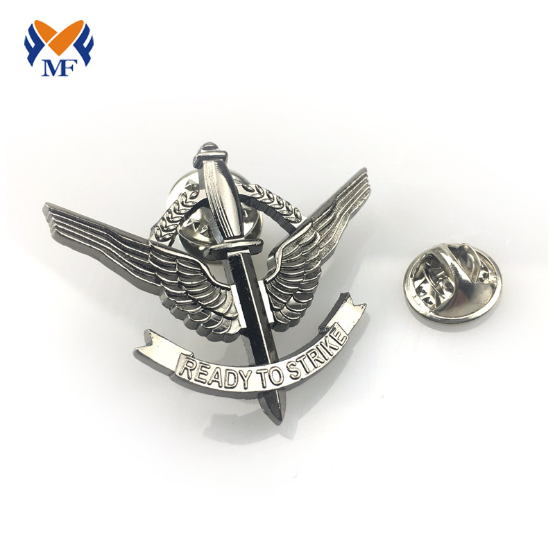 Zilver aangepaste metalen piloot wing pin badge