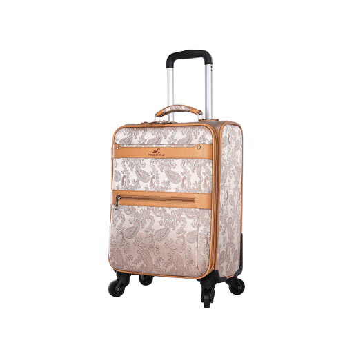 Fashion PU leather rolling luggage sets