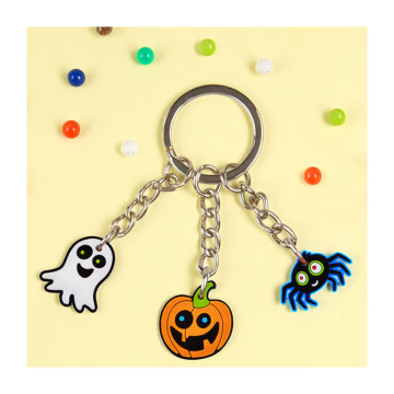 Halloween Pumpkin Silicone Keyrings: Custom Soft Rubber Anime Keychains