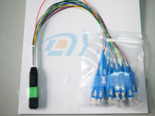 Blue Mpo Fttx Fiber Optic Patch Cord With Ceramic Ferrules