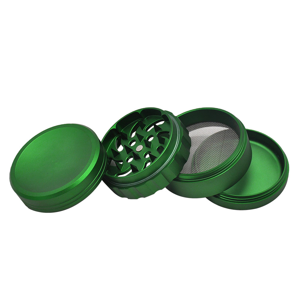 Aluminum 50MM 4 Piece Classic Style Weed Grinder Herb Grinder With Sharp Shark Teeth Herb Crusher Smoking accessories