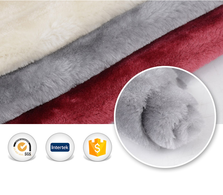 Beautiful garment fleece plush faux fur blanket flannels fabric changshu baoyujia wholesale price