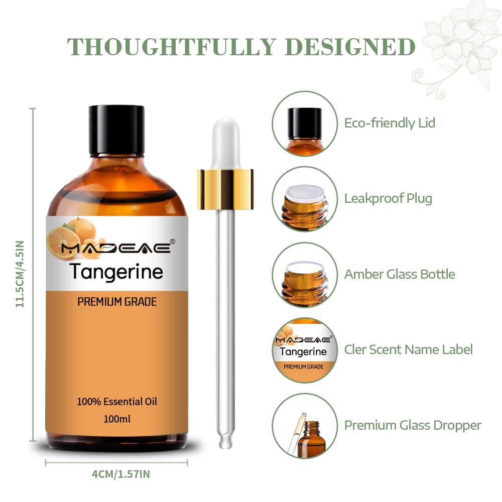 100 % puro de aceite esencial de mandarina orgánica para aromaterapia Spa Massage Health