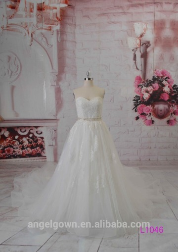 2016 guangzhou luxury beaded lace long mermaid wedding dresses with detachable skirt