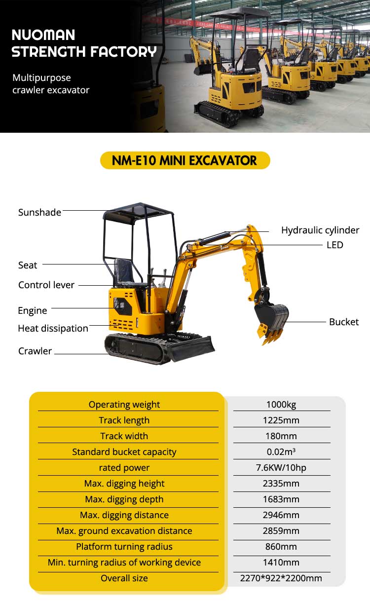 Nuoman Mini Excavator 1ton