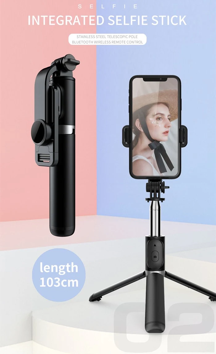 Q02 Flexible Bluetooth Monopod Smartphone Tripod Stick Selfie Pole