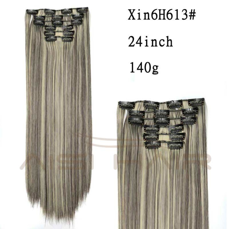 Cheap synthetic clip in hair weft extension