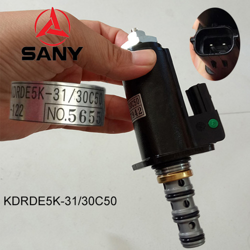 Válvula solenóide KDRDE5K-31 / 30C50 para escavadeira Sany kobelco