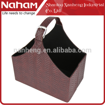 NAHAM 2016 Faux Leather Tote Basket with Buckle