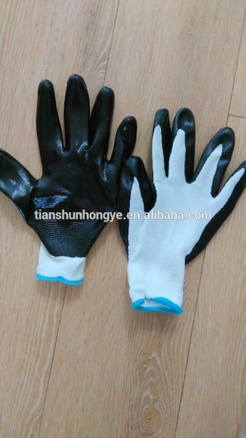 polyester liner palm nitrile coated glove