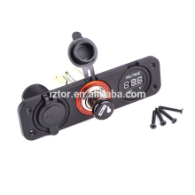 car USB Charger Cigarette Lighter socket adapter and Voltmeter