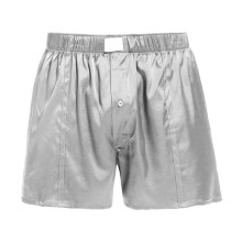 Fitted Draping Silk Boxer Men Draping Button Solid