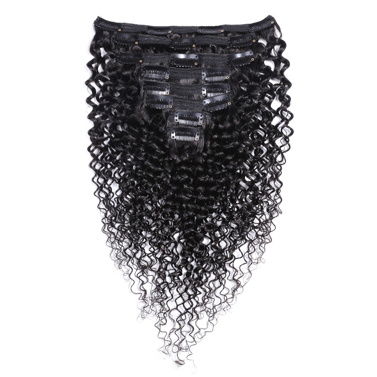 SPARK kinky Curly Clip in Hair Extensions Human Hair