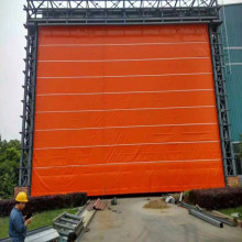 Automatic high speed stacking up hangar door