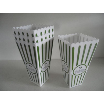 Customized Design Hot Sale disposal popcorn paper cup colorful plastic popcorn bucket