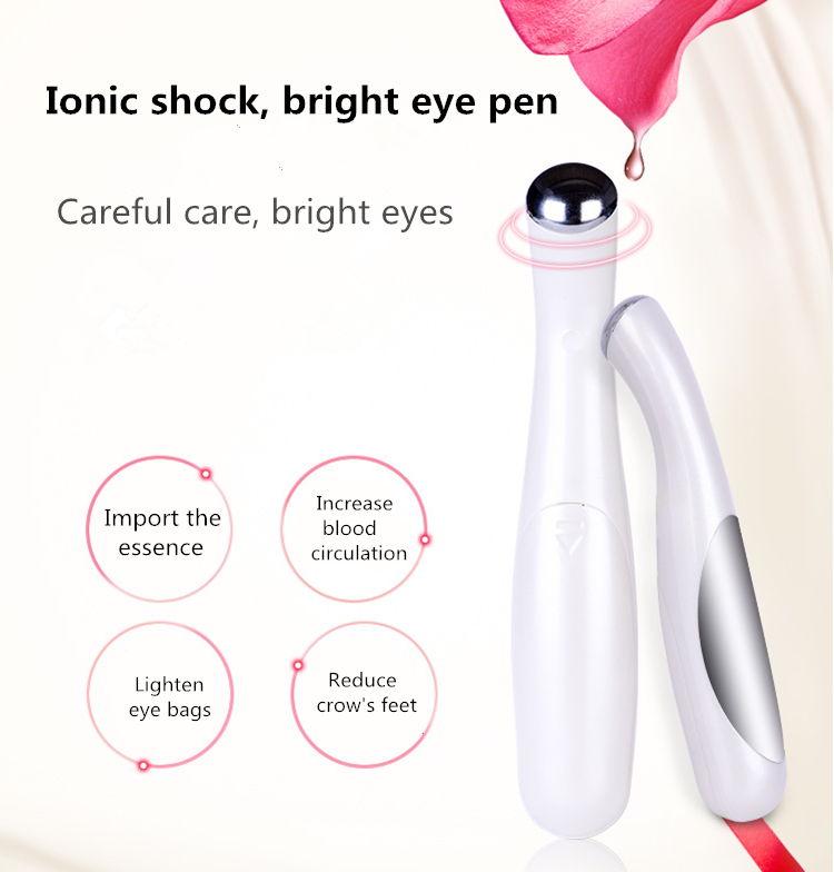 Eye Massage Stick Eyes Wrinkle Removing Pen Black Eye Massage Instrument Vibration Beauty Pen White