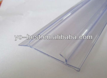 Clear shelf price holder pvc clip on price holder