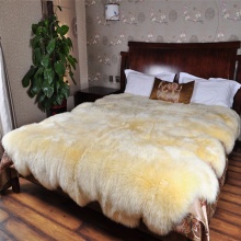 natural white genuine sheepskin blanket real sheep skin rug