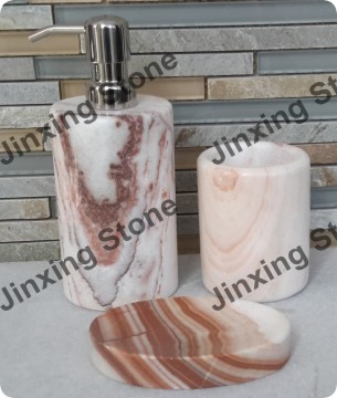 Natural Stone Tumbler Stone Soap Dish Soap Dispenser Stone Bathroom Accessories in Marble