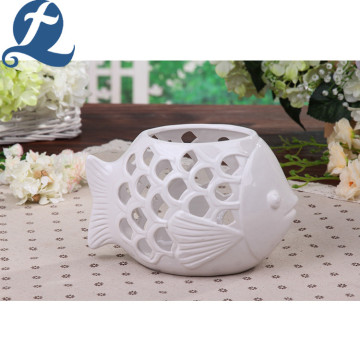 Tredimensionell Hollow Stone Ware Fish Shape Flower Pot