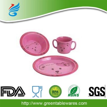 Polypropylene 5 piece in mold label children dinner set kids pp dinner set, new design dinnerware set