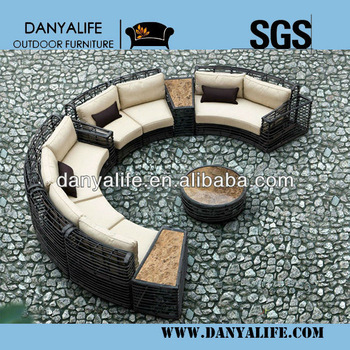 DYSF-D9801,Wicker Garden Patio Sofa Set,Rattan Outdoor Restaurant Sofa Chair with Tea/ Coffee Table,8 Seat Swimming Pool Sofa