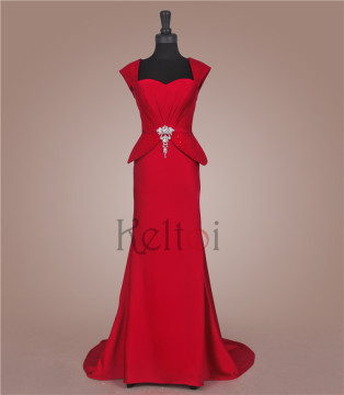 sexy red long back open evening dress two piece
