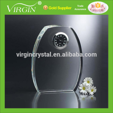 Blank crystal desk clock as promotion crystal timepieces