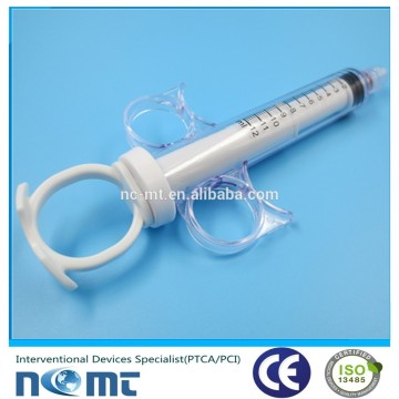 Angiography Syringes with Rotating Male Luer Lock and Rings Plunger