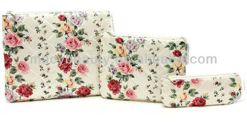 Monogrammed 3pc quilted cosmetic bag set