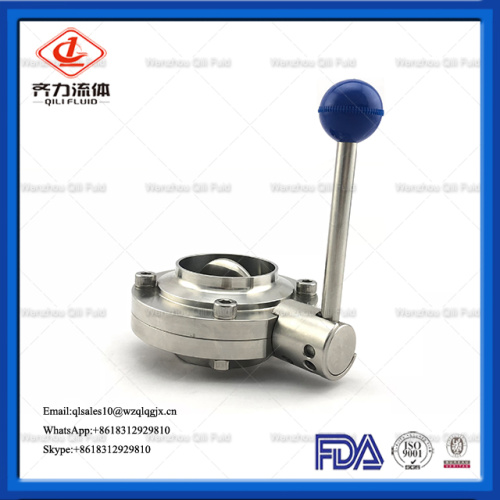 Sanitary Stainless Steel Manual Welded Butterfly Valve