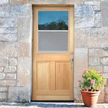 Vent Lite 2-Panel Unfinished Fir Front Door Slab