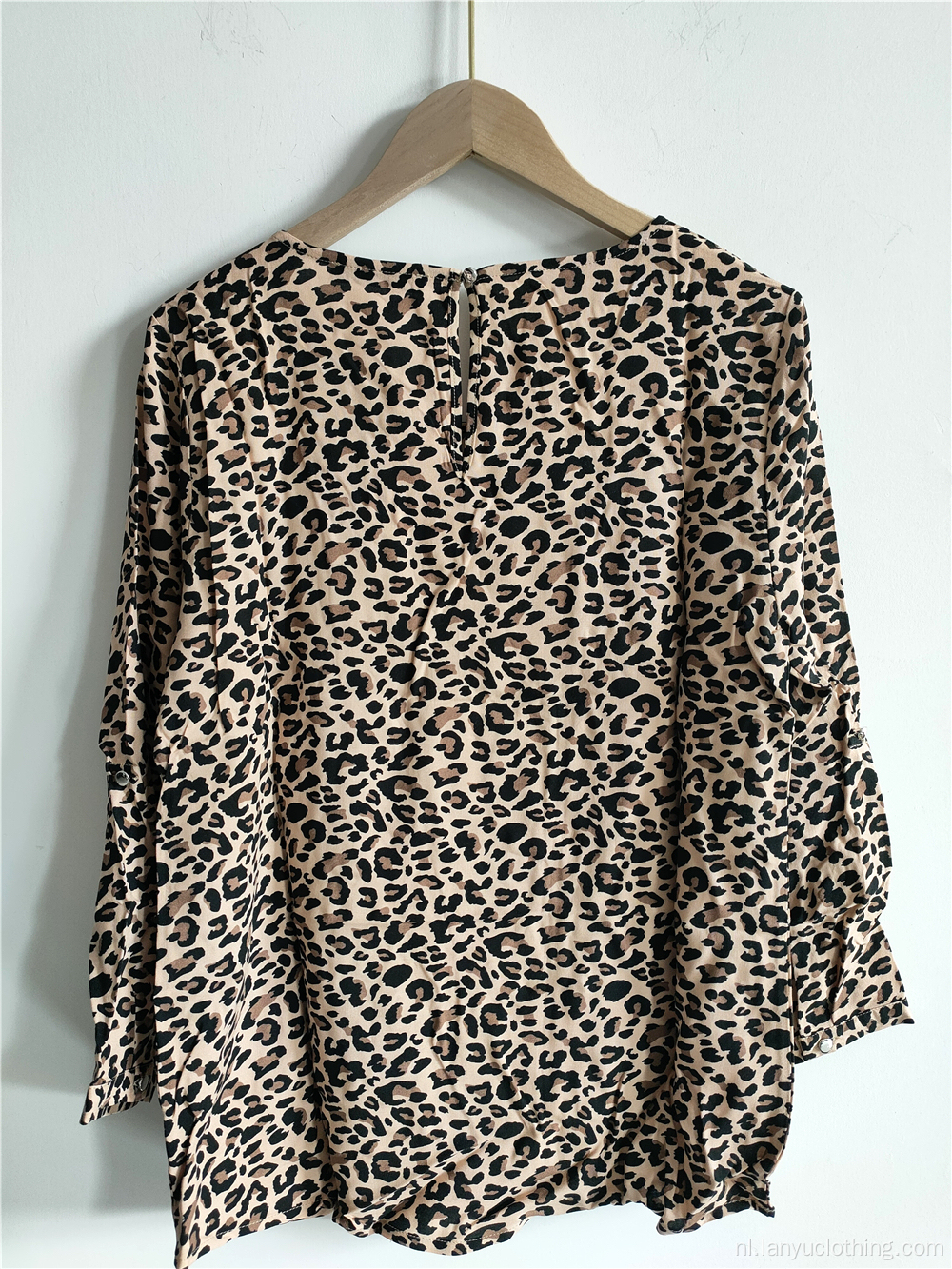 Blouse met lange mouwen en luipaardprint voor dames