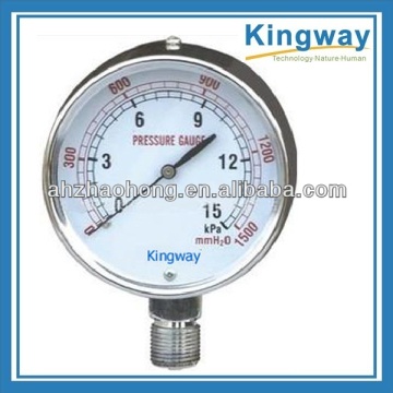 Stainless steel capsule pressure gauge