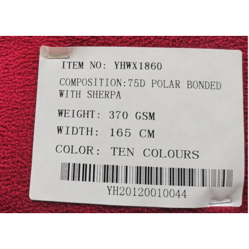 75D Polar Bonded With Sherpa Fabric