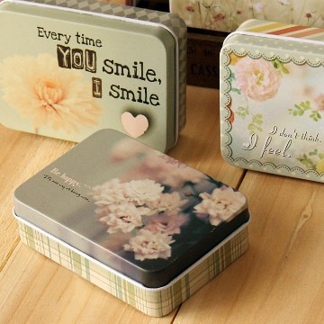 2014 Flower Series Iron Storage box Tin box