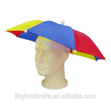 Outdoor cheap advertising head hat umbrella promotional light mini umbrella cheapest umbrella hat