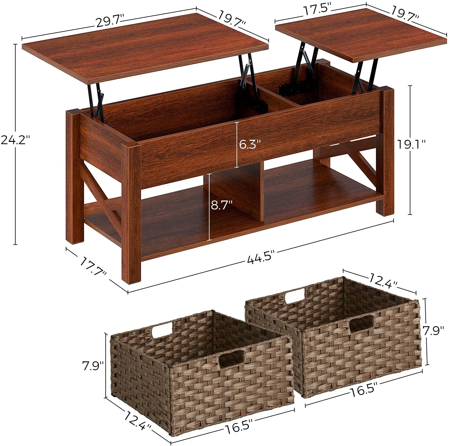 Lift Top Coffee Table with Storage 