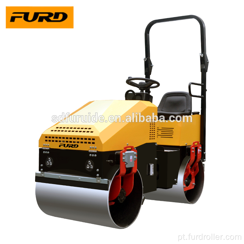 Compactador vibratório de tambor duplo leve de 1 tonelada novo rolo compactador de estrada Compactador vibratório de tambor leve leve de 1 tonelada novo rolo de esteira FYL-890